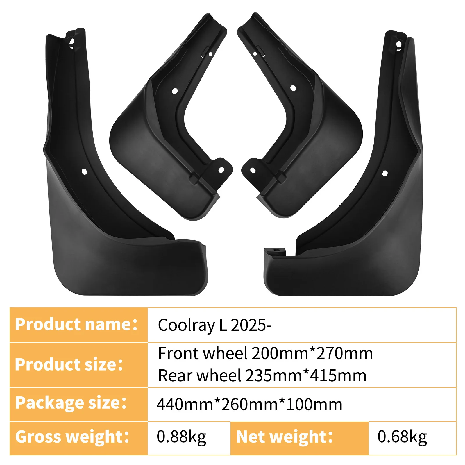 For Geely Coolray L 2025 Front Rear Mud Flaps Mudguards Splash Guards Hot Selling Auto Accessories