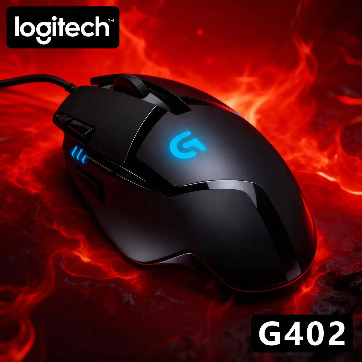 

Logitech G402 Wired FPS Gaming Mouse, 4000 DPI, 8 Customizable Buttons, 500 IPS Tracking, 1ms Response, Ergonomic, Windows