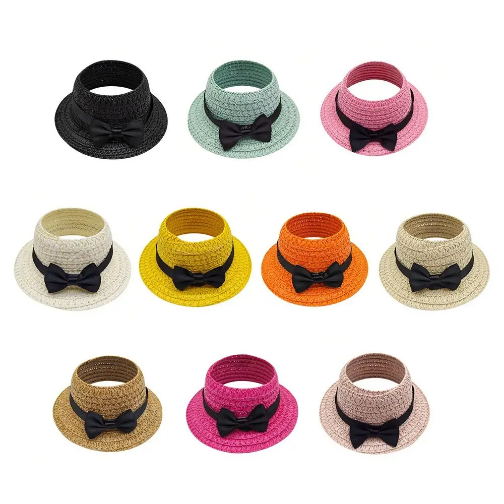 Fashion 10.5cm Straw Hat BOW Stylebow Party Style Dolls Accessories Camera Sitting Cosplay Props DIY Gift Collectible Dolls