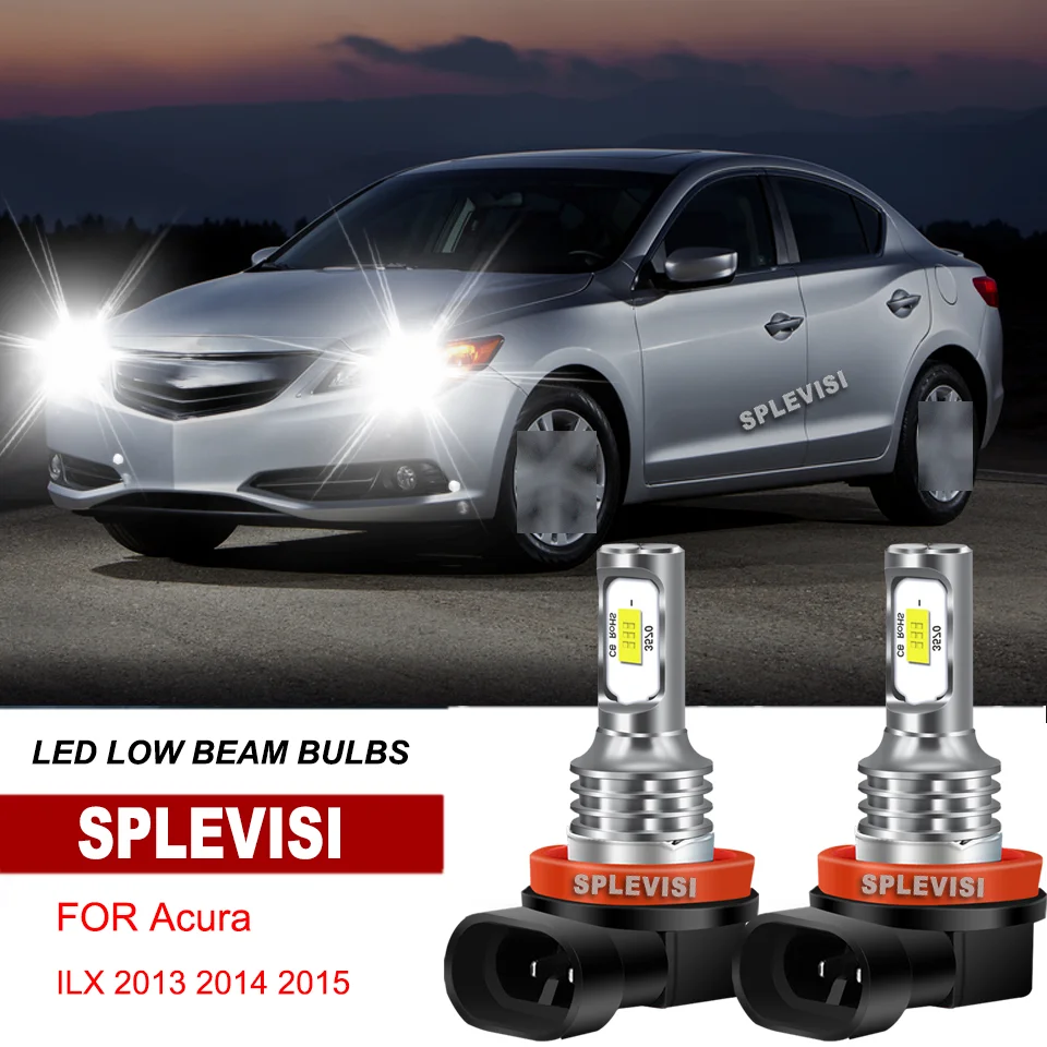 

2x plug-and-play LED Headlight Low Beam Bulbs Kit 6000K White Aluminum For Acura ILX 2013 2014 2015 RDX 2013 2014 2015