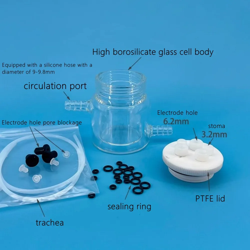 Electrochemical Laboratory C003-S Controllable Temperature Water Bath Sealed Electrolytic Cell Double Layer Electrolytic Cell