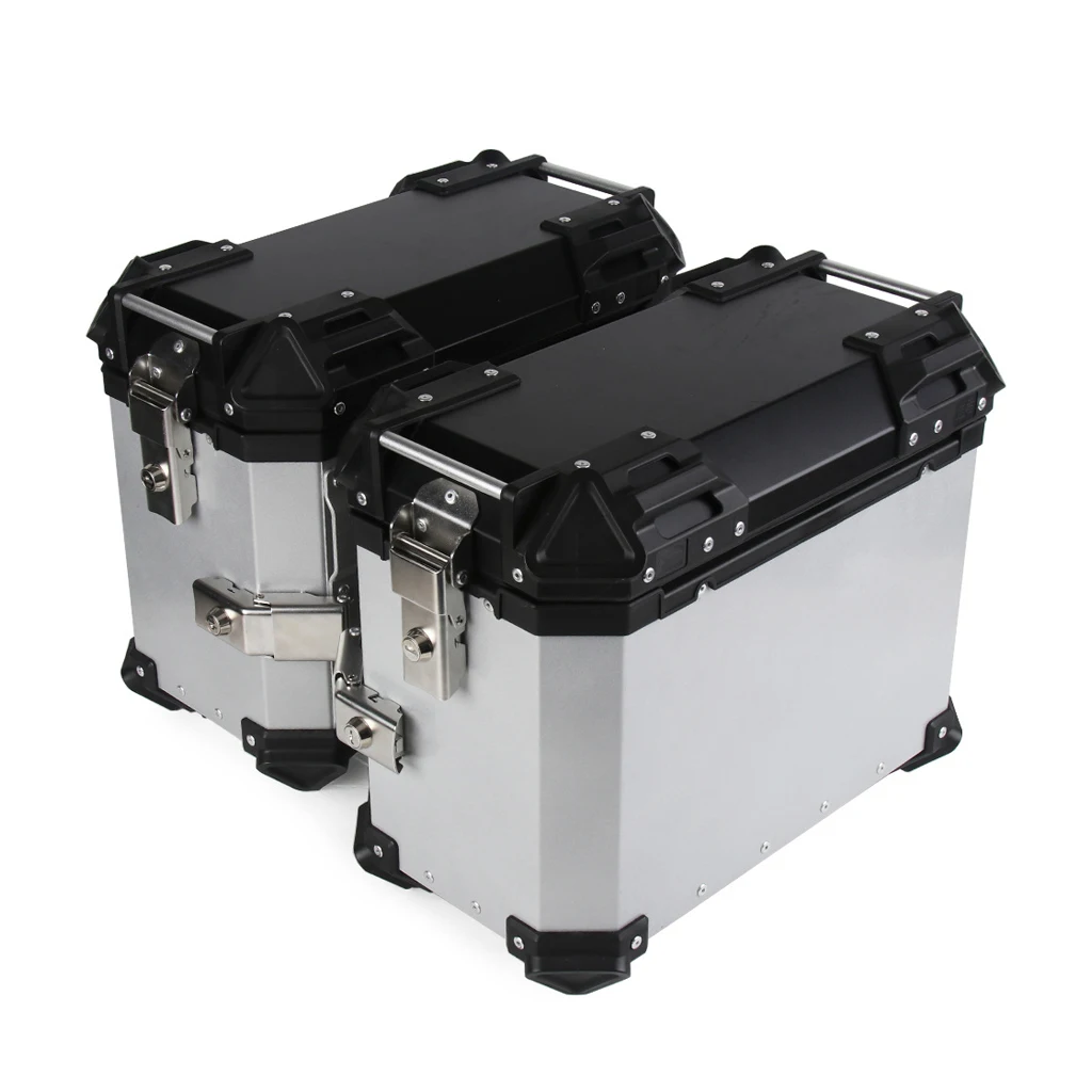 35 L 38 L Motorcycle Side Box Aluminum Moto Saddlebags Right Hiden Saddle Bags Universal Motorcycle Travel Lage Storage Case