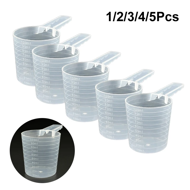 1/2/3/4/5 قطعة ملعقة قياس الحيوانات الأليفة Mea ملعقة الحيوانات الأليفة الغذاء قياس ملعقة مع التخرج دائم البلاستيك تغذية الكلب مجرفة 100 مللي