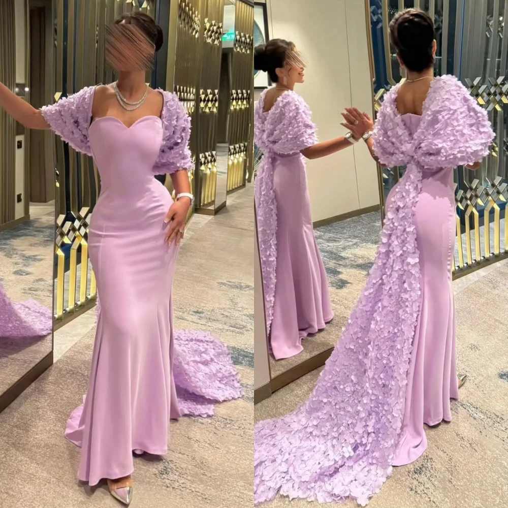 

Индивидуальная шаль из джерси с аппликацией и вырезом в форме сердца, длинные платья русалки на заказ, женский вечер, элегантная вечеринка