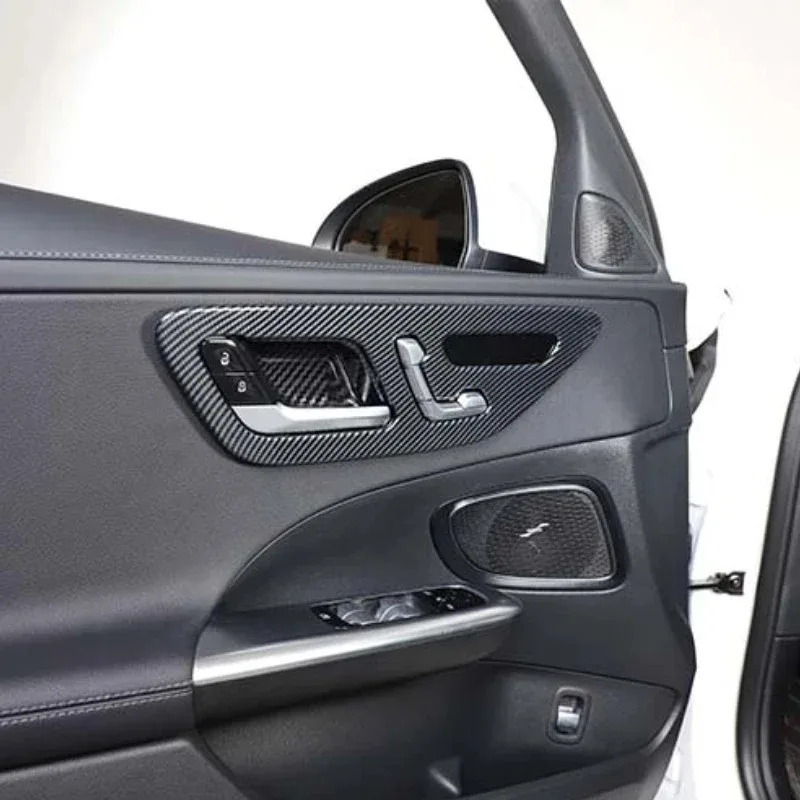 For Mercedes Benz C Class GLC W206 X254 2022-2026 ABS Carbon Fiber Car Inside Door Panel Cover Trim Interior Accessories