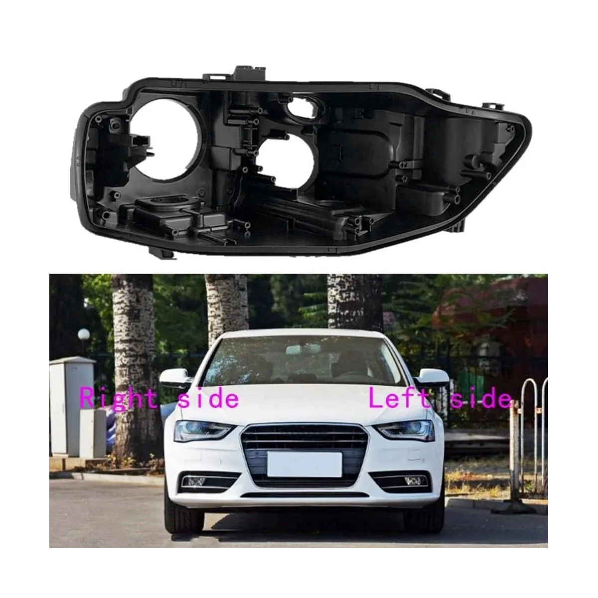 

Left Side Headlight Base Headlight Rear Housing Lamp Cover for A4 B8 PA B9 2013-2015