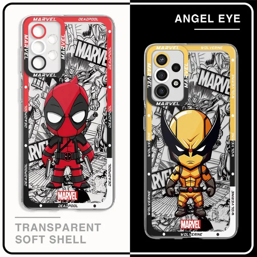 Marvel Deadpool Wolverine Cute Phone Case for Samsung Galaxy A35 A55A53 A54 A73 A34 A33 A25 A24 A13 A14 A15 5G Clear Soft Shell