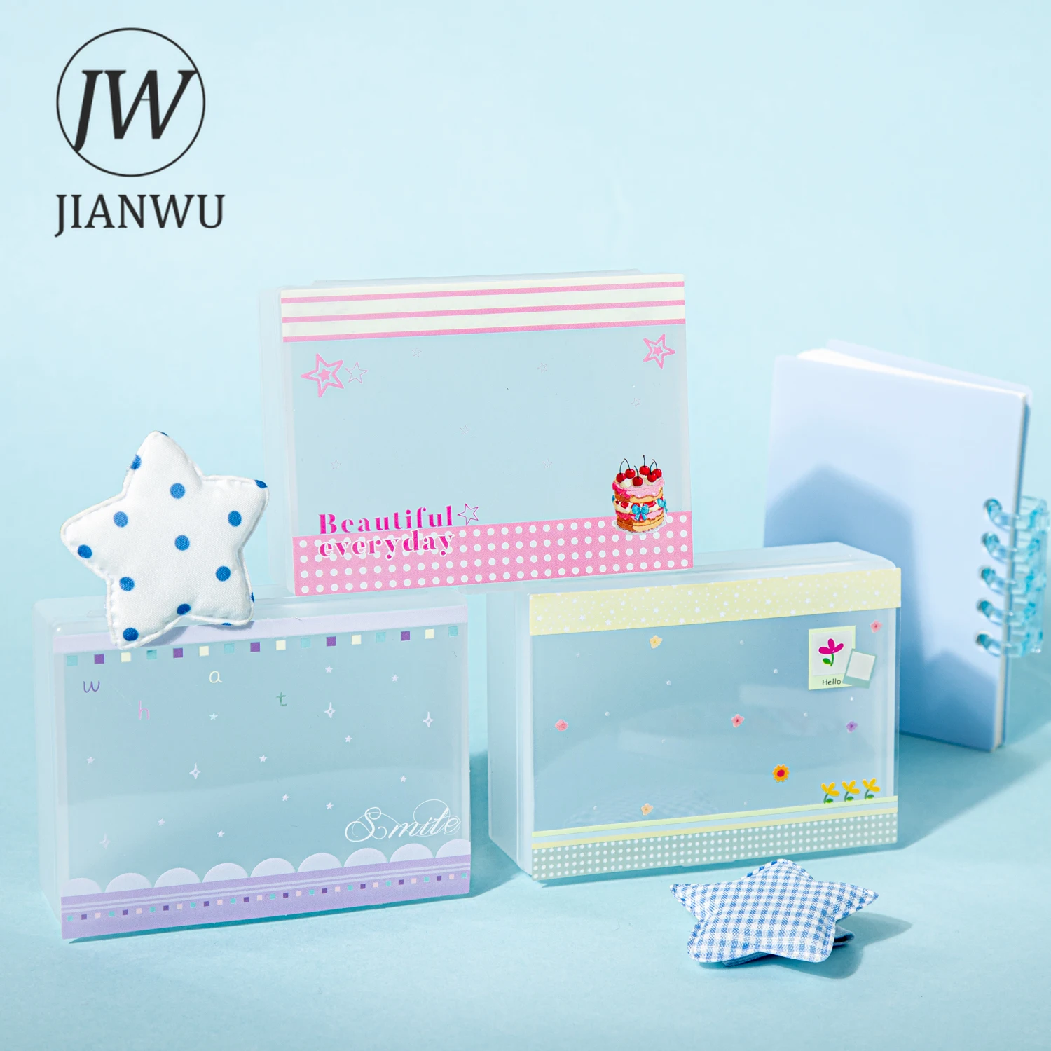 JIANWU Gentle Dream Series Vintage Lace Border Polka Dots Landscape V PET Sticker Creative DIY Journal Stationery