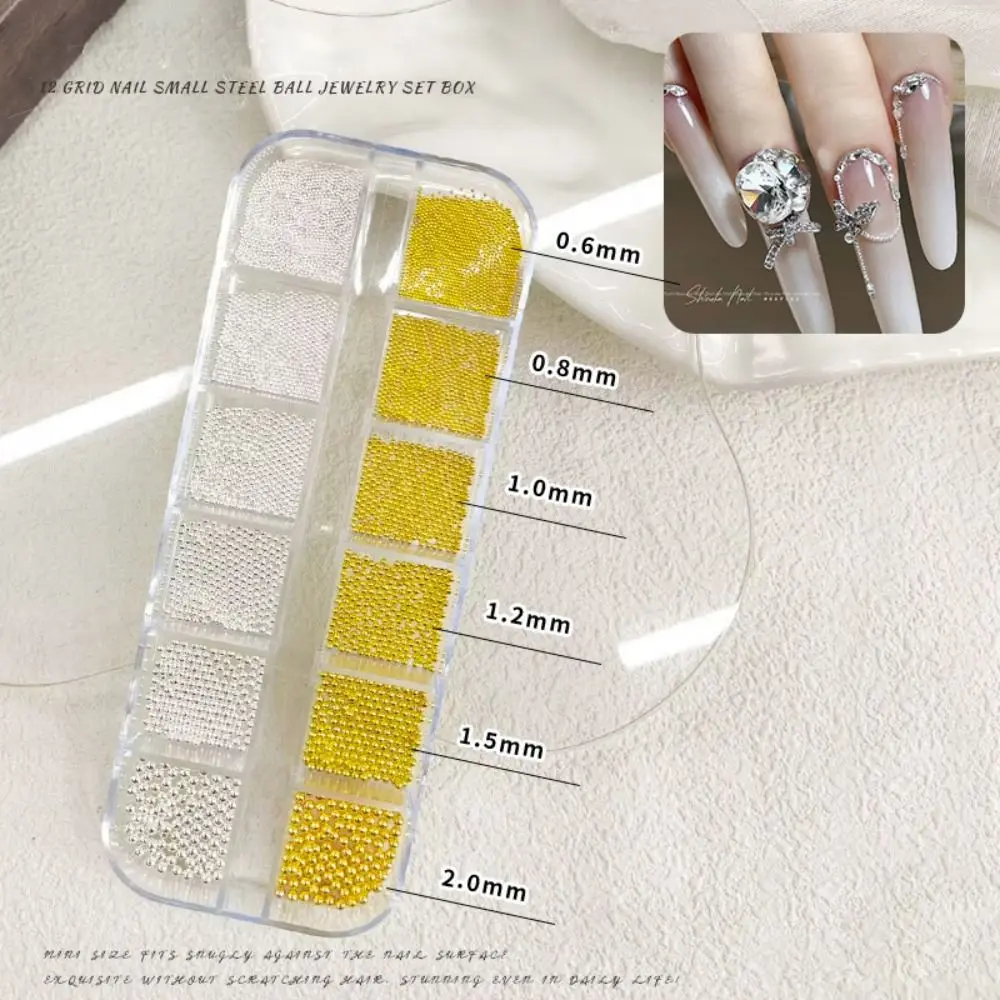 Mini Caviar Beads Caviar Beads Nail Art Decorations Metal Micro Ball Micro Ball Nail Charms Gold Silver Nail Beads