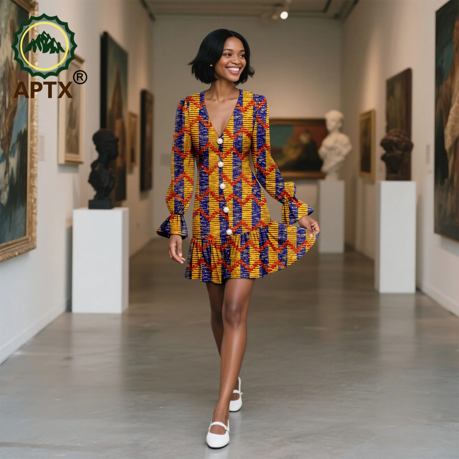 فساتين مطبوعة أفريقية للنساء بأكمام طويلة ملابس Dashiki ملابس أنقرة ملابس ميدي لحفلات الزفاف والسهرات 2525134