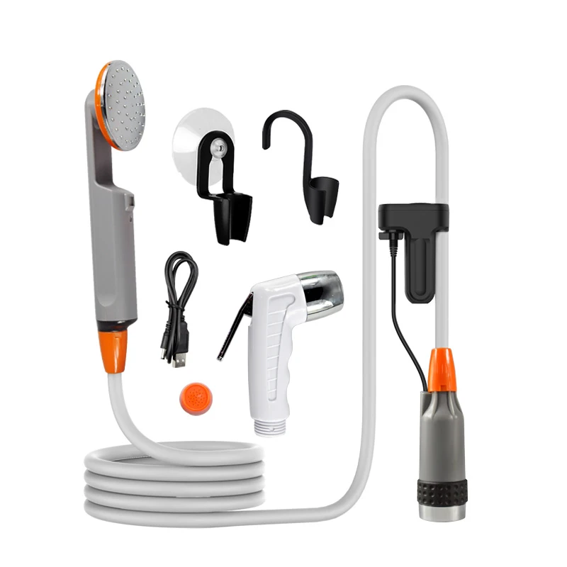 

Portable Shower for Camping Compact Shower Pump with USB Rechargeable Battery Handheld Outdoor Shower Head with Bidet Head