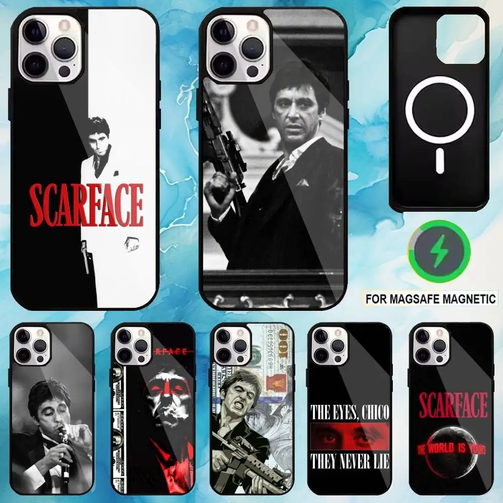 

Classic S-Scarface Phone Case For iPhone17,16,15,14,13,12,11 Plus,Pro Max Magnetic For Magsafe Wireless Charging