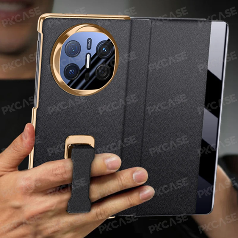 PKCASE Rotate Wristband Bracket Leather Case For Huawei Mate X5 Shockproof Lens Screen Protective Cover For Huawei Mate X6 view 3