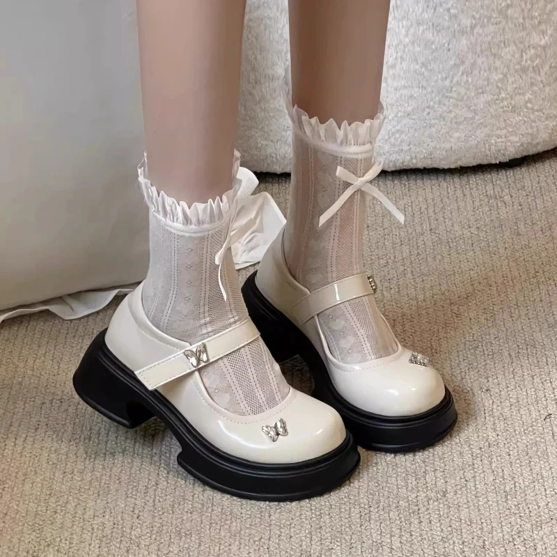 Spring Autumn Kids Leather Shoes New 2026 Lolita Girls Princess Fashion Loafers Platform Children Mary Jane Shoes Wedding Party