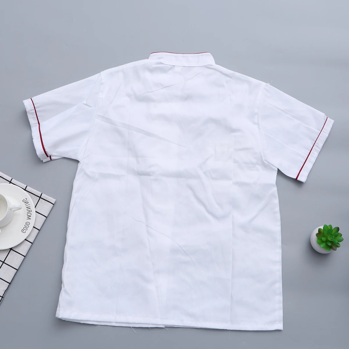 Witte jas met korte mouwen, hoed, shirt, code, casual, los, oliebestendig, gemakkelijk te wassen, ademend, unisex keukenbenodigdheden