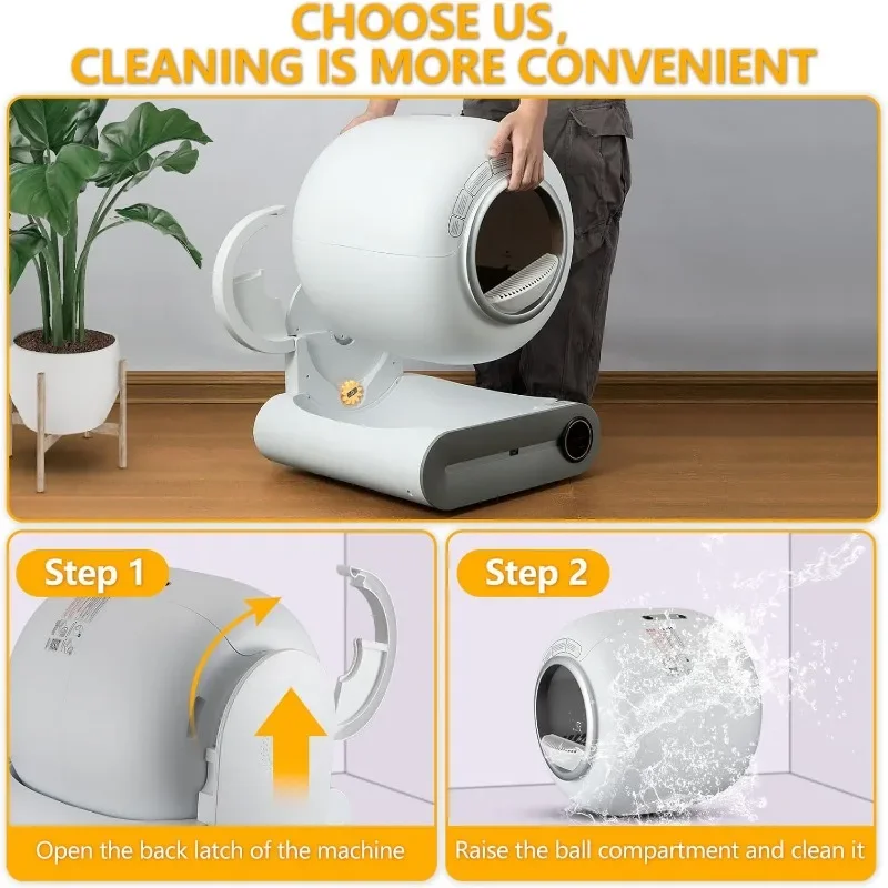 Tonepie Large Automatic Cat Litter Box Self Cleaning Smart Cat Toilet with App\\ Toilet Litter Tray Arenero Gato 65L Dropshiping