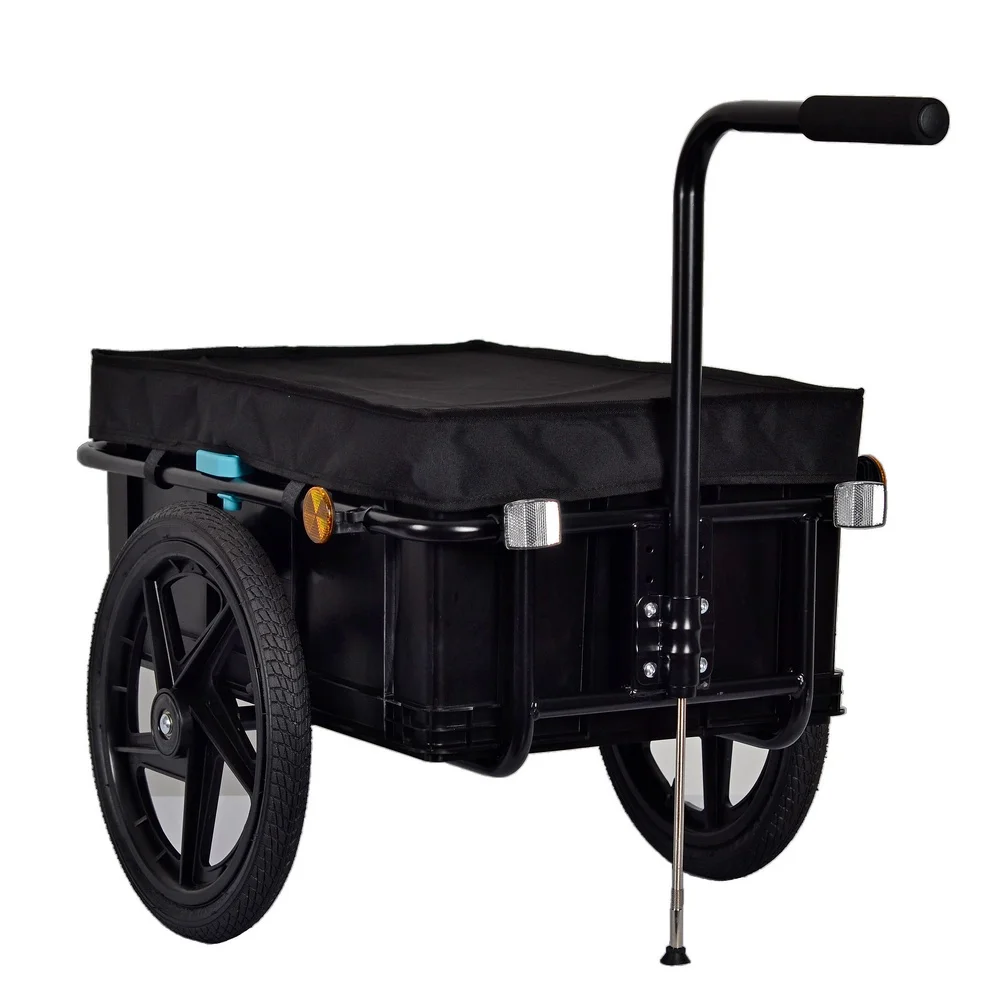 Велосипедный грузовой прицеп со съемной коробкой и водонепроницаемой крышкой