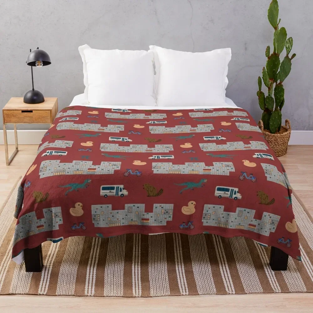 MIT Simmons Dorm Imagery Throw Blanket Lightweight Warm Blanket for Travel Camping