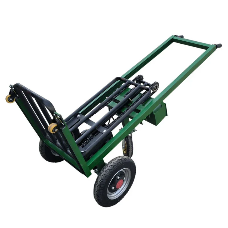 

All-Electric Customizable Two-Wheel Hand Push Truck with Hydraulic Lift Big Wheel Load King Platform for Warehouse Use