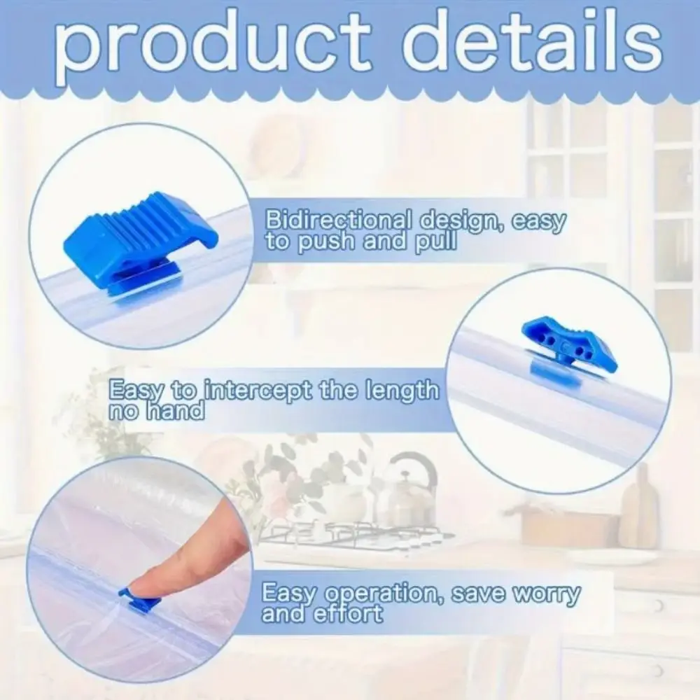 3pcs Kitchen Tool Convenient Plastic Wrap Dispensers Plastic Slide Foil Film Cutter Reusable Cling Film Cutting Strip Home