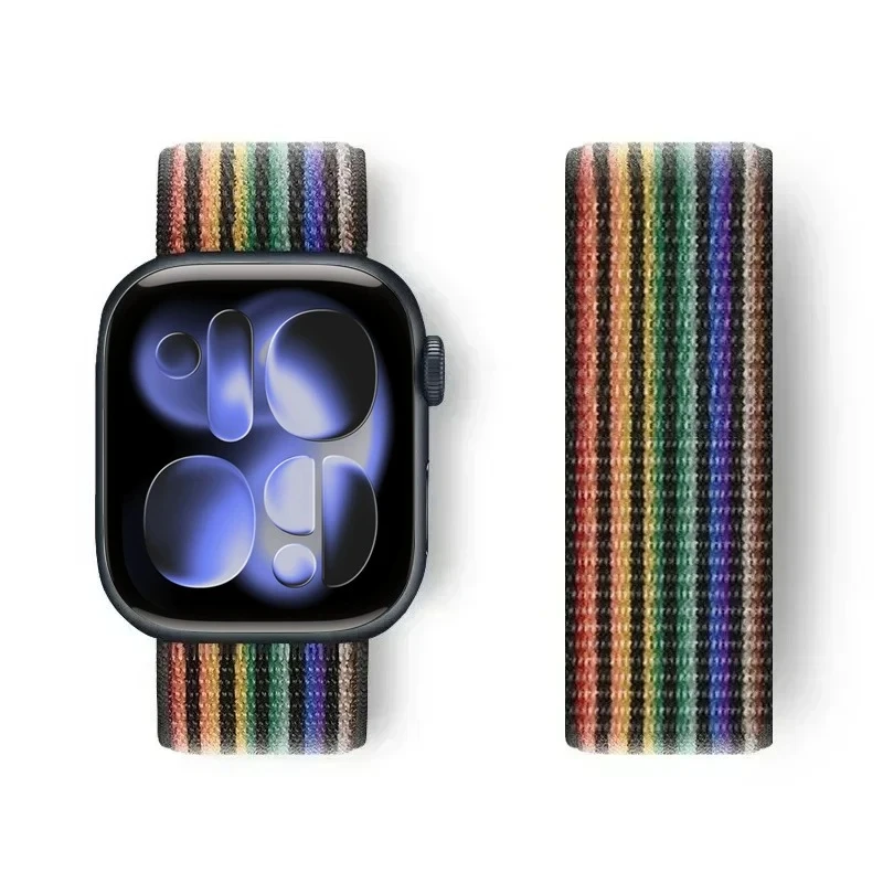 Nylon Strap for Apple Watch ultra2 Bands 49mm S11 46mm 40-44mm 41mm 45mm 42mm Sport Breathable Bracelet IWatch 10/9/8/7/6/SE/5