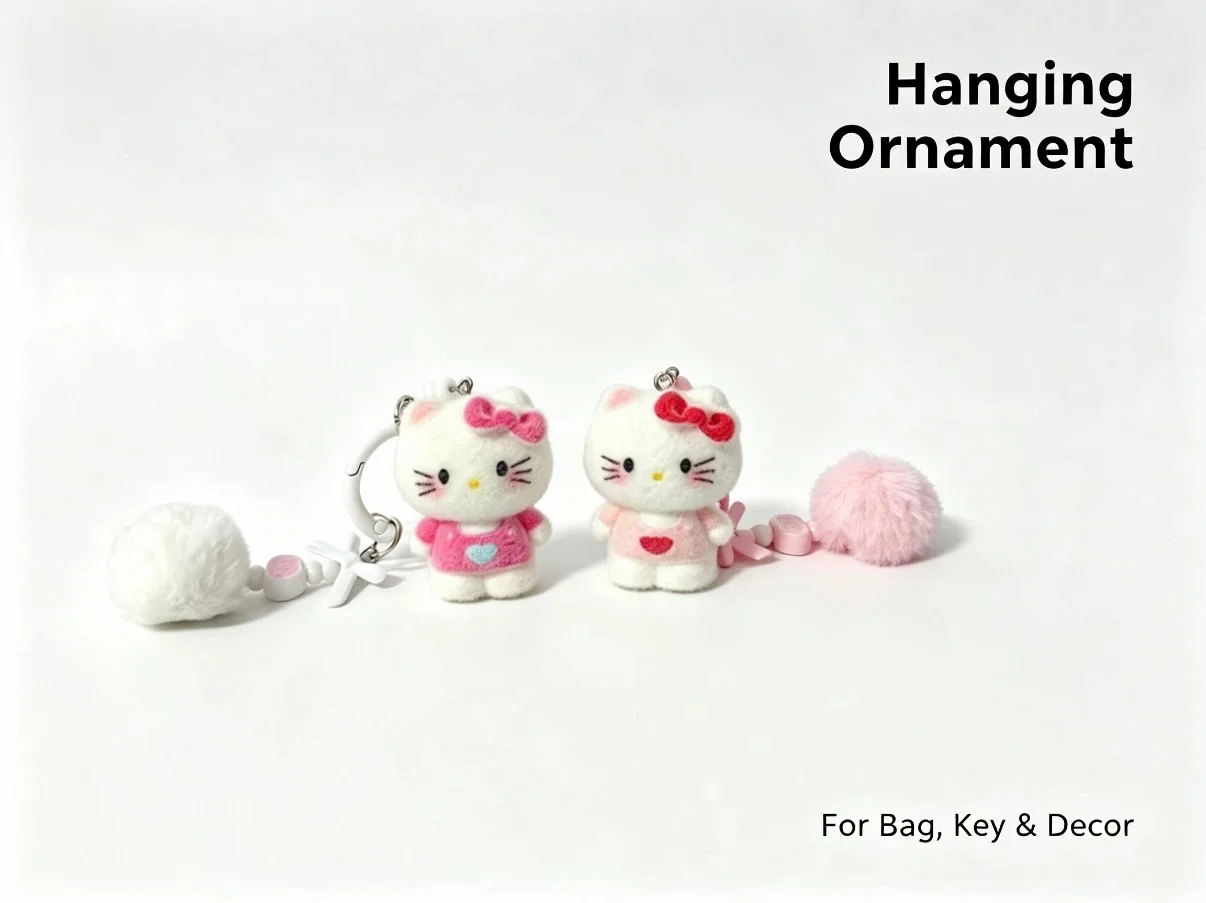 Kawaii Anime Niedliche Katzen-Miniaturfigur Schlüsselanhänger Rucksack-Anhänger Schreibtisch-Deko Überraschungsgeschenk für Fans Mädchen zum Geburtstag – Detail 1