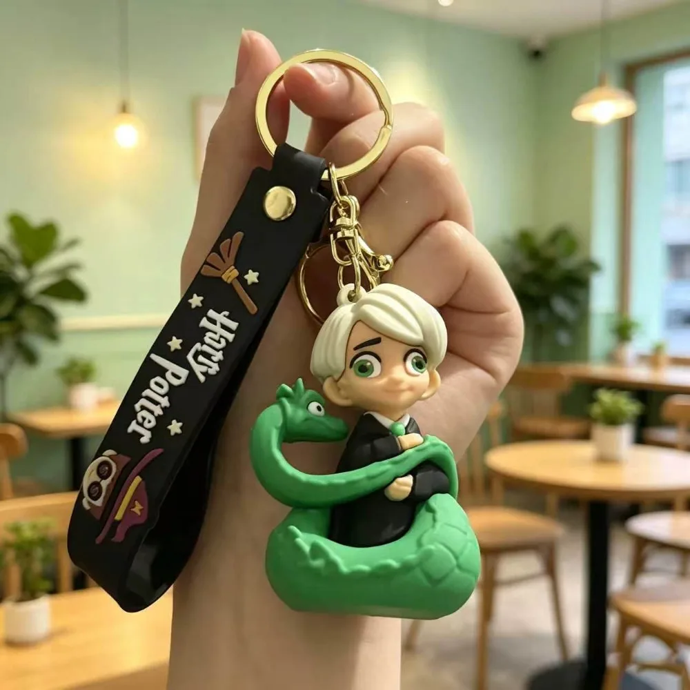 Harry Potter 3D silicone character keychain cute mini cartoon character bag pendant car keychain fans collect birthday gifts. view 5