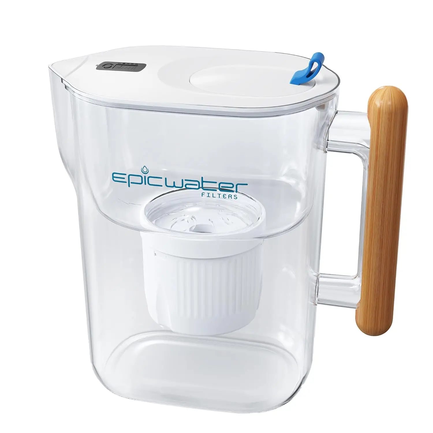 

10-Cup Water Filter Pitcher, Removes Fluoride Chlorine Lead Forever Chemicals, BPA-Free Tritan