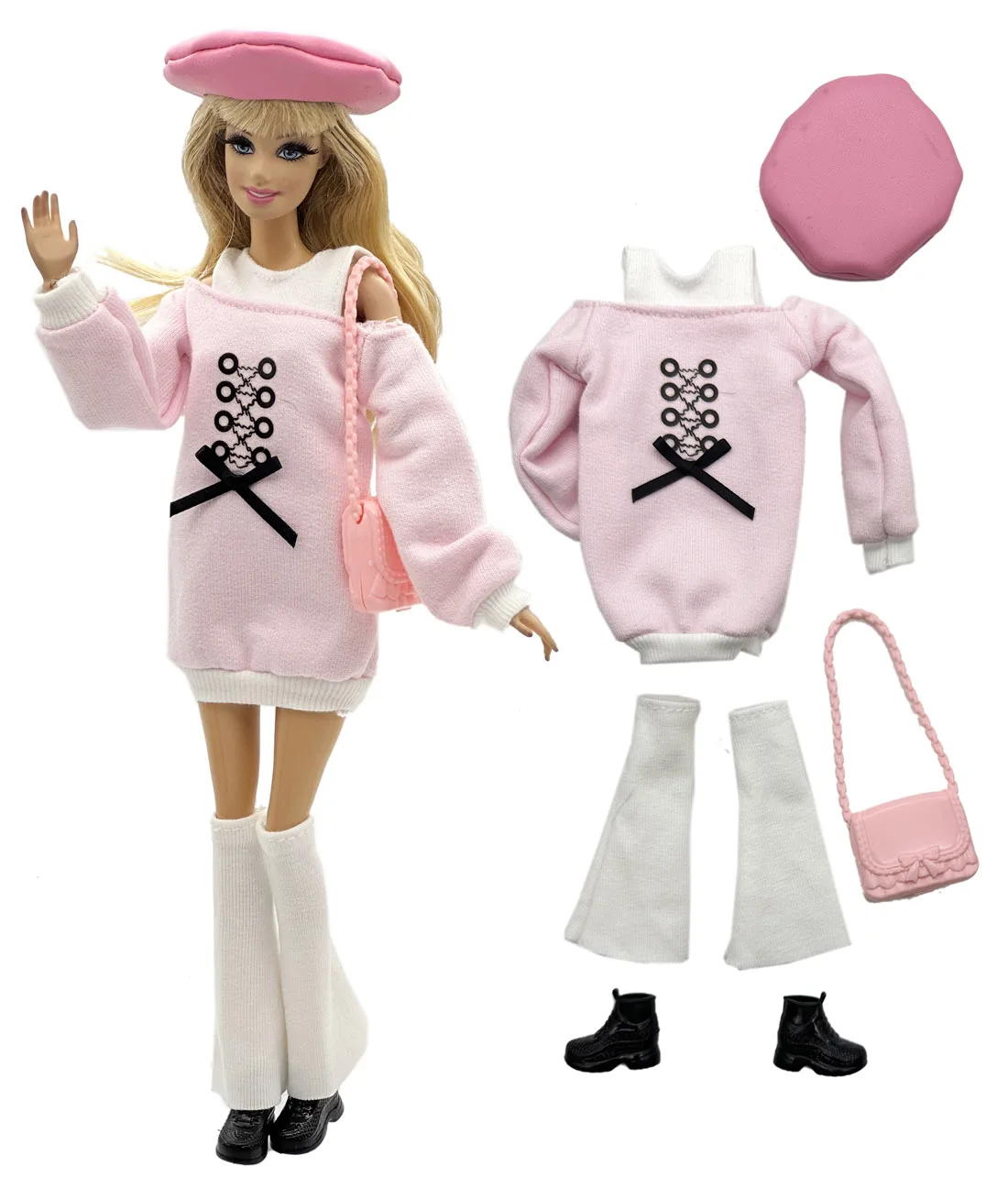 1 セット布人形アクセサリーファッションモデルカジュアルウェアクールな服 + 靴 11.5 インチ 30 センチメートル人形子供や誕生日ギフト