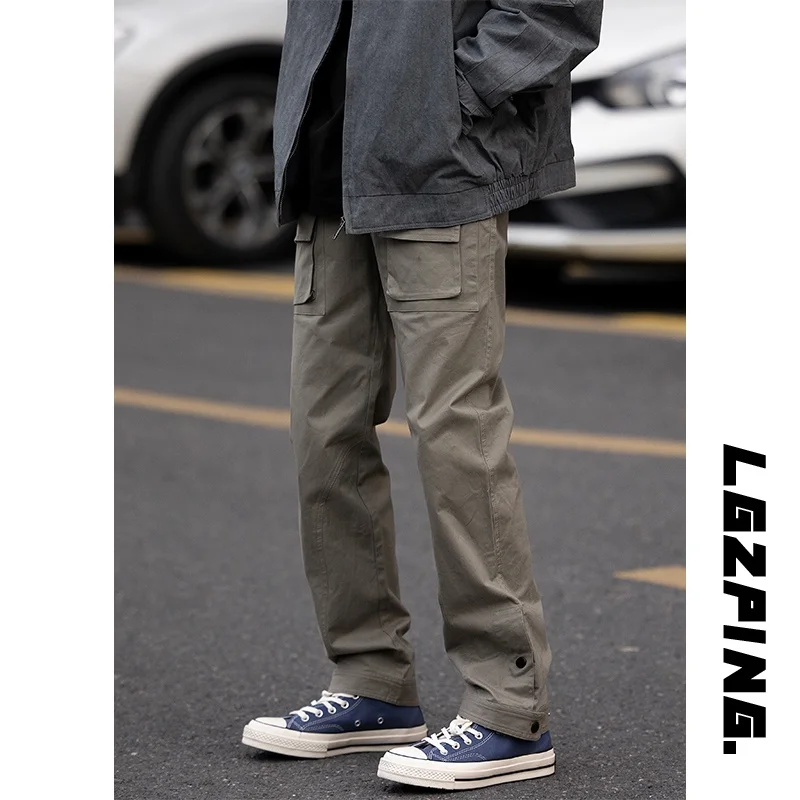 

Мужские повседневные брюки прямого кроя свободного силуэта для весны и осени в американском уличном стиле, дышащие, молодежные, для работы