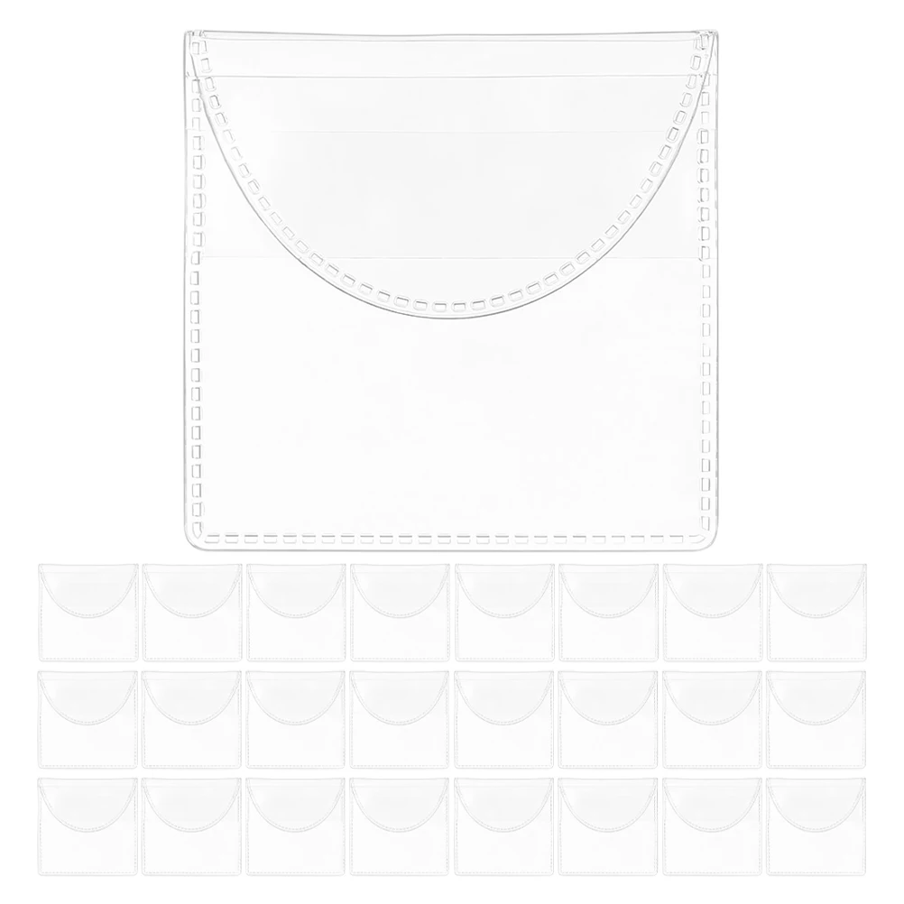 

50 Pcs Storage Bags Transparent PVC Sleeves Holders for Jewelry Stamps Badges Collecting Supplies Secure Closure