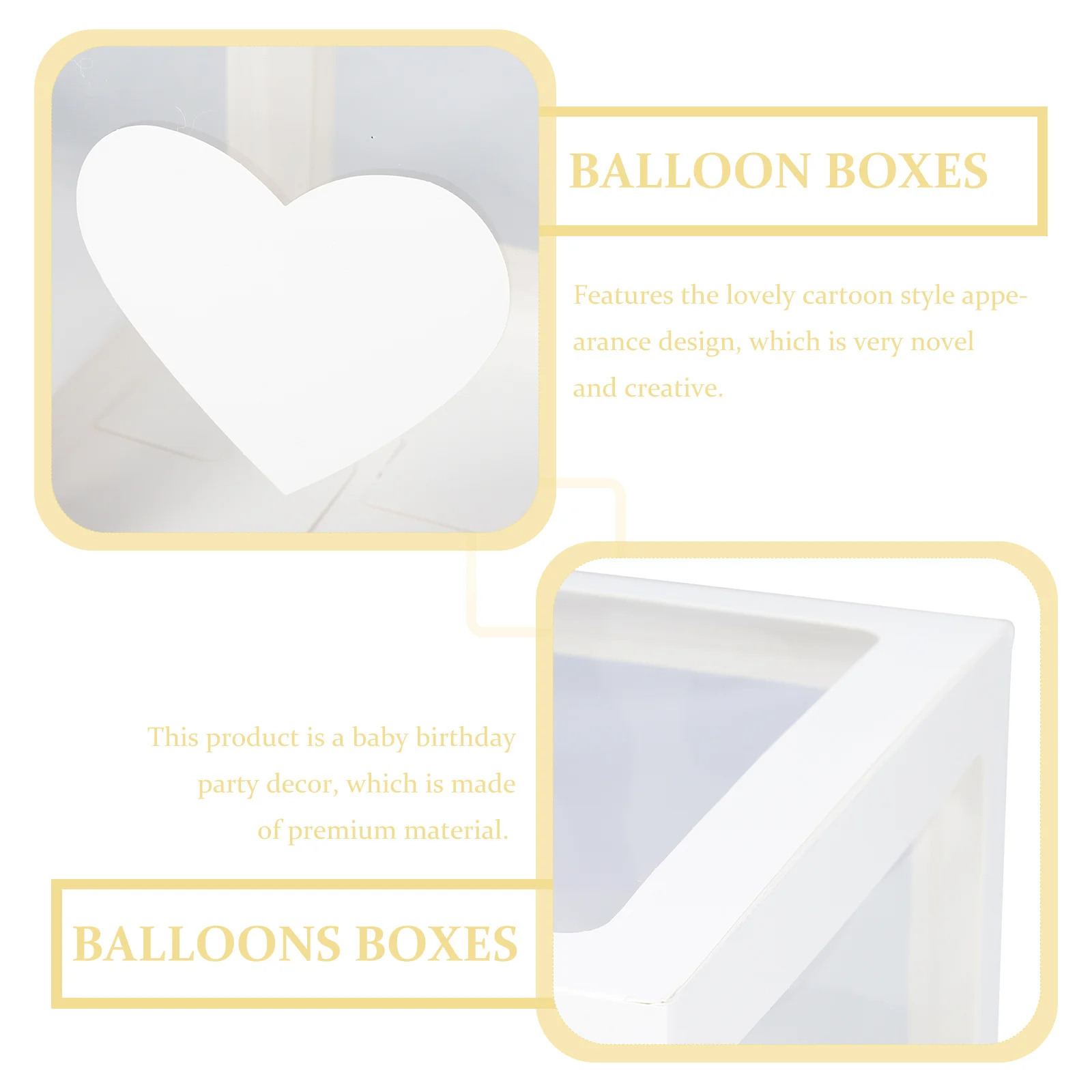 

4Pcs Lovely Baby Balloon Boxes for First Birthday Decorations Boy Shower Clear Boy Baby Shower Decorations Balloon Boxes