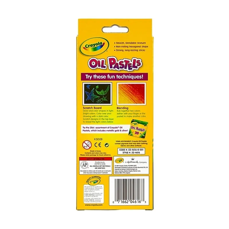 الباستيل زيت Crayola للأطفال ، ألوان متنوعة ، مجموعة من 16 لونًا متنوعًا ، بدلة ألوان جرافيتي