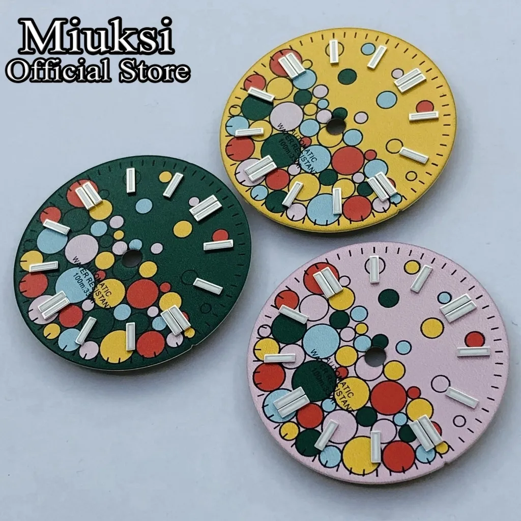 Miuksi 29mm watch dial luminous dial fit NH35 NH36 ETA2836 2824 Mingzhu DG2813 3804 Miyota 8215 821A Seagull 1612 movement