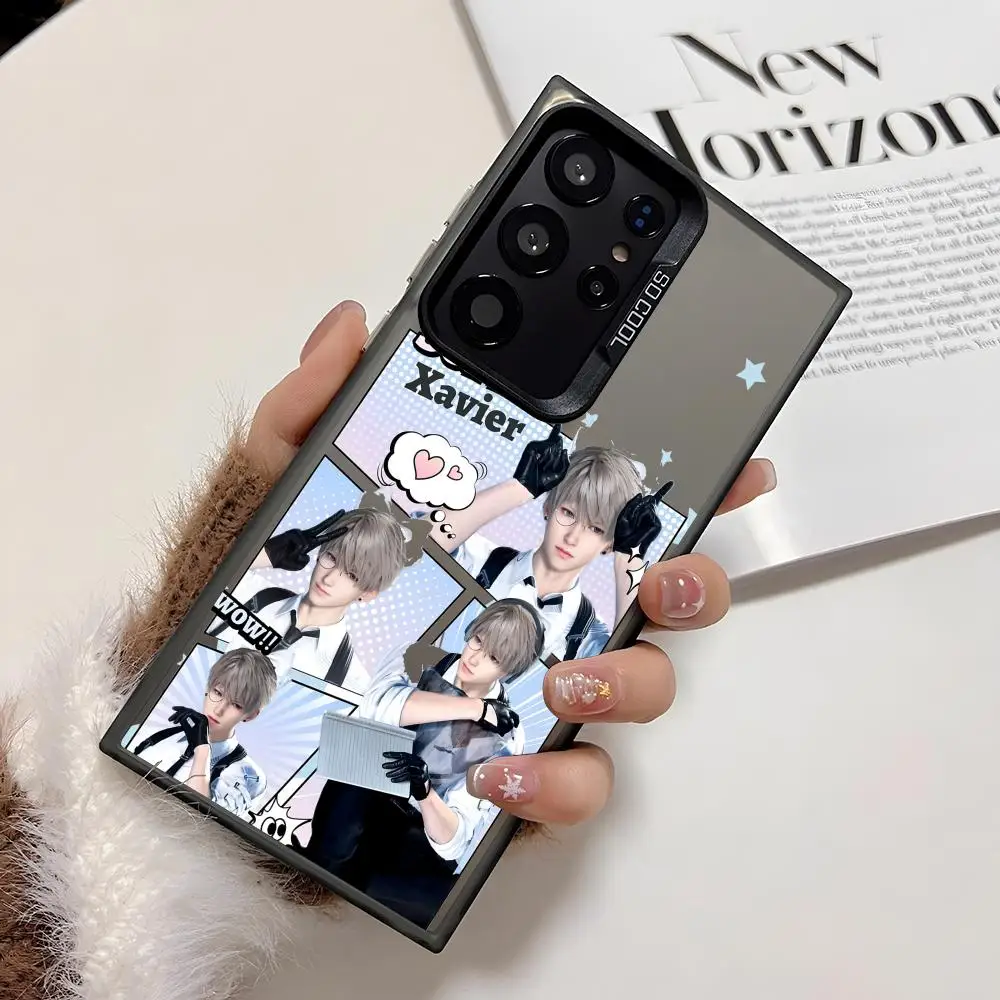 Custodia per telefono gioco Love And Deepspace per Samsung Galaxy S25 Edge S24 S23 S22 S21 S20 Ultra Funda Cover in silicone argento