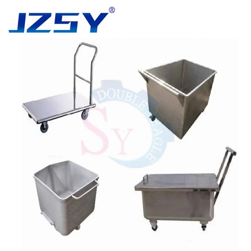 سعر الجملة عربة تخطي اللحوم المتحركة المصنوعة من الفولاذ المقاوم للصدأ عربة طعام تعمل بالدفع اليدوي/سيارة مغرفة اللحوم ذات العجلات الأربع اليدوية