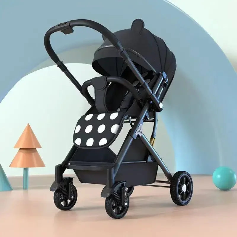 Baby Strollers Can Sit and Lie in Both Directions to Promote Light Portable One-click Folding High Landscape Children's Stroller