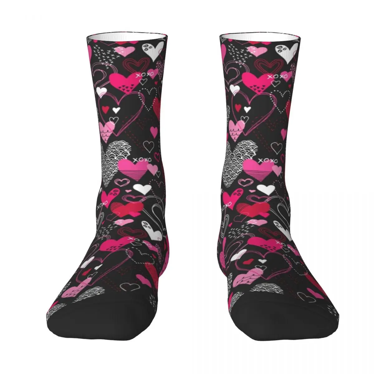 Coeurs et beisses bas unisexe abstrait géométrique dessin animé chaussettes doux loisirs chaussettes hiver Skateboard anti-dérapant chaussettes