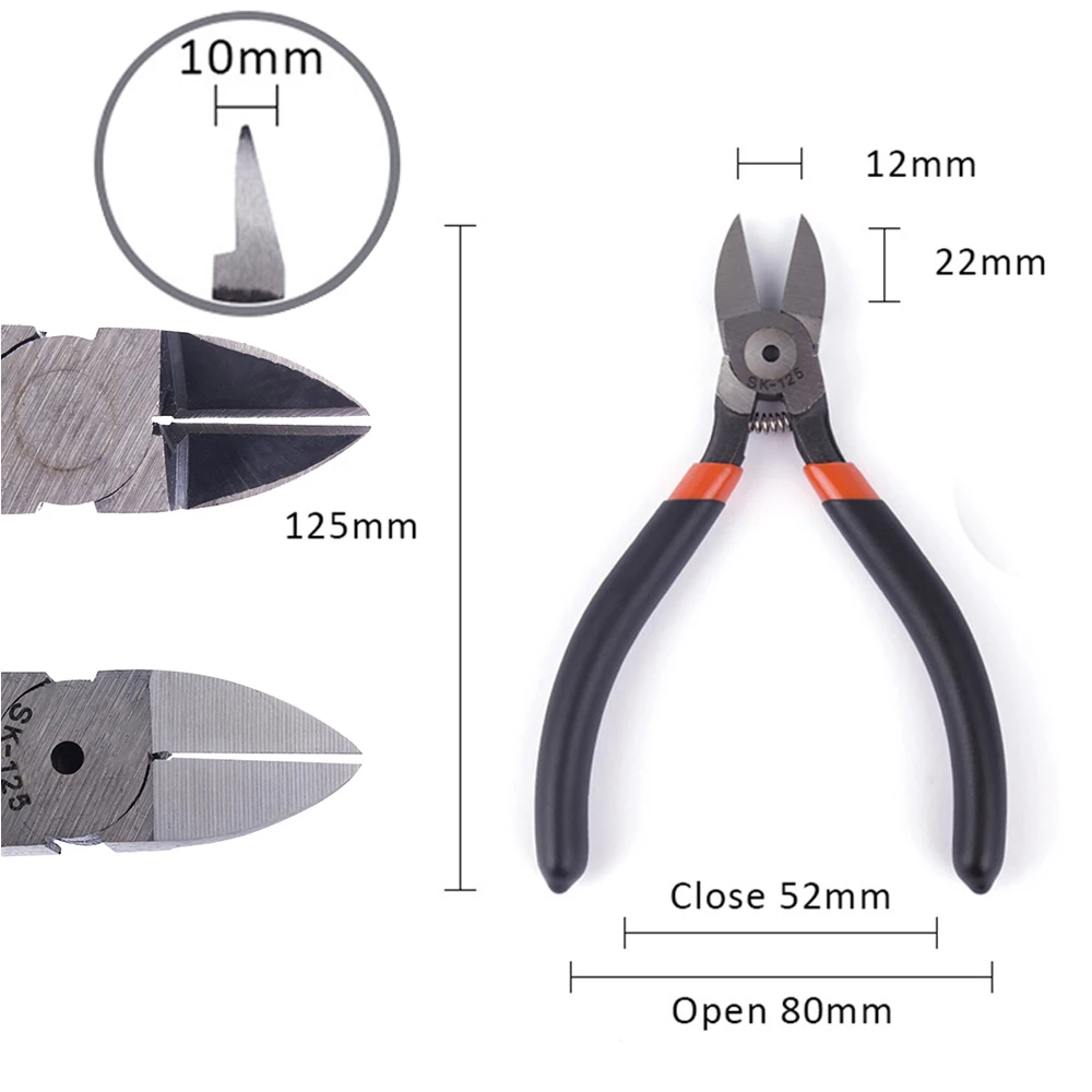 SK-100 Oblique Mouth Industrial Electronic Cutting Pliers Stainless Steel Clamp Europen Style Model Tobacco Wire Cutters Plier