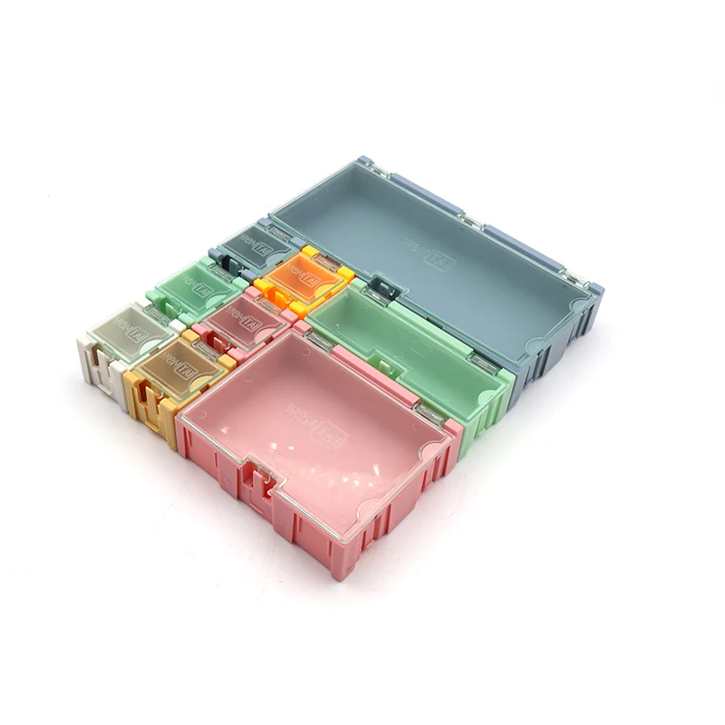 9pcs/set SMD Container SMT IC Electronic Component Mini Storage Box Jewelry Case Diy Practical for Small Component Jewelry Tool
