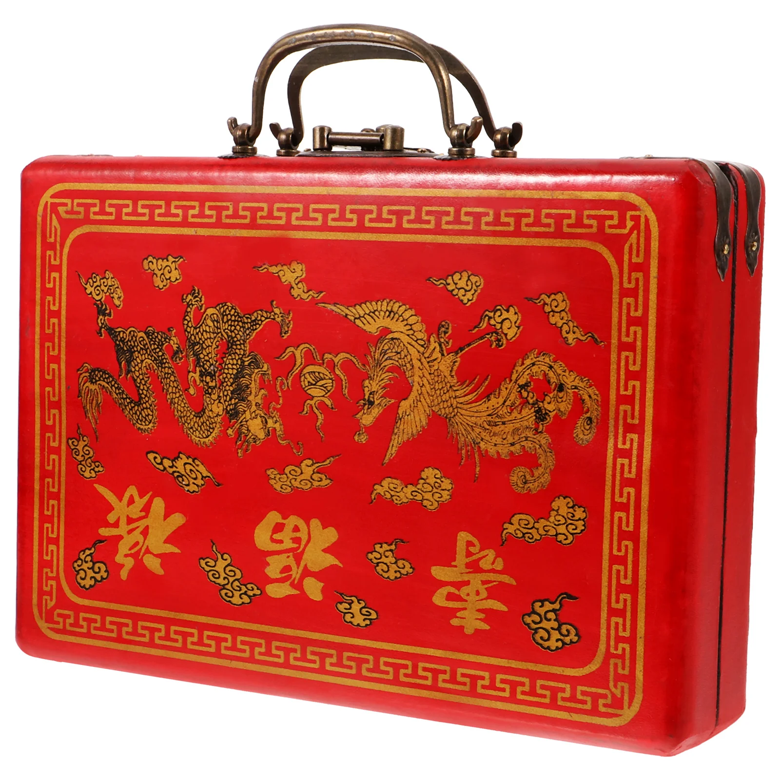 Exquisite Mahjong Gift Box Wooden Storage Container for Tiles Set Easy Carry Handle Design Suitable for Gifting Collectors