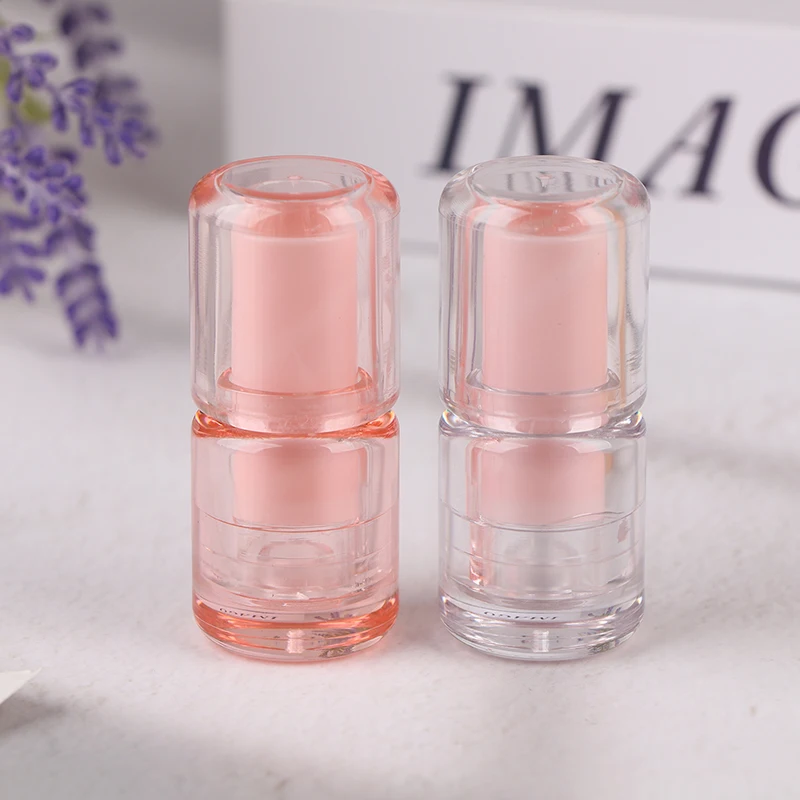 Tubi per balsamo per labbra vuoti semi trasparenti circolari da 3,5 ml Contenitore per rossetto Bottiglia per lucidalabbra Confezione per trucco da viaggio