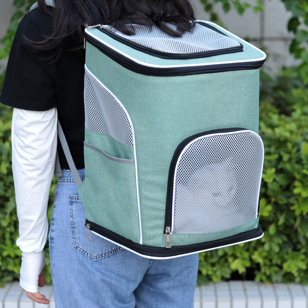 

Pet Cat Backpacks Portable Travel Folding Pet Double Shoulder Bag for Small Dogs Cats Breathable Pet Transportation Supplies