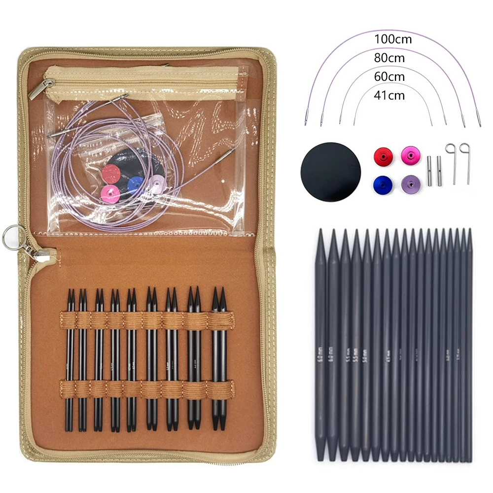 

Interchangeable Circular Knitting Needle Removable Crochet Hooks Needles Knitting Sweater Ring Needle Set