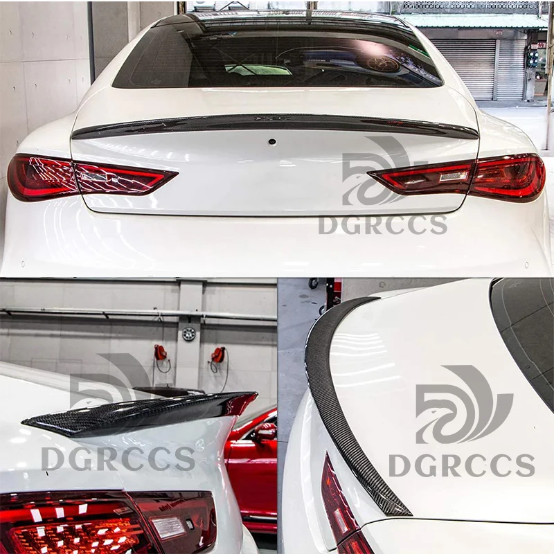 For Infiniti Q60 Q60S US Style Carbon fiber Rear Spoiler Trunk wing 2013-2023 Carbon fiber FRP primer