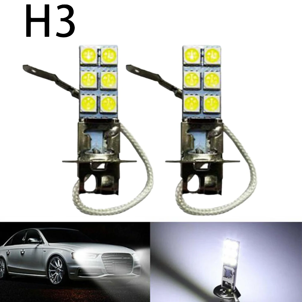 

2Pcs/Set H3 LED Fog Light Bulbs 12V 55W 6000K Super Bright White For Car Truck ForDRL Headlamps Daytime Running Lights