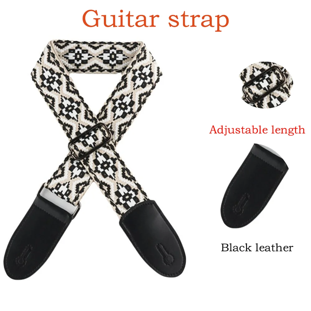 Guitar Strap 5Cm Trend All-In-One Crossbody Bag Wide Strap Guitar Personality Strap Ethnic Wind Widened And Thickened