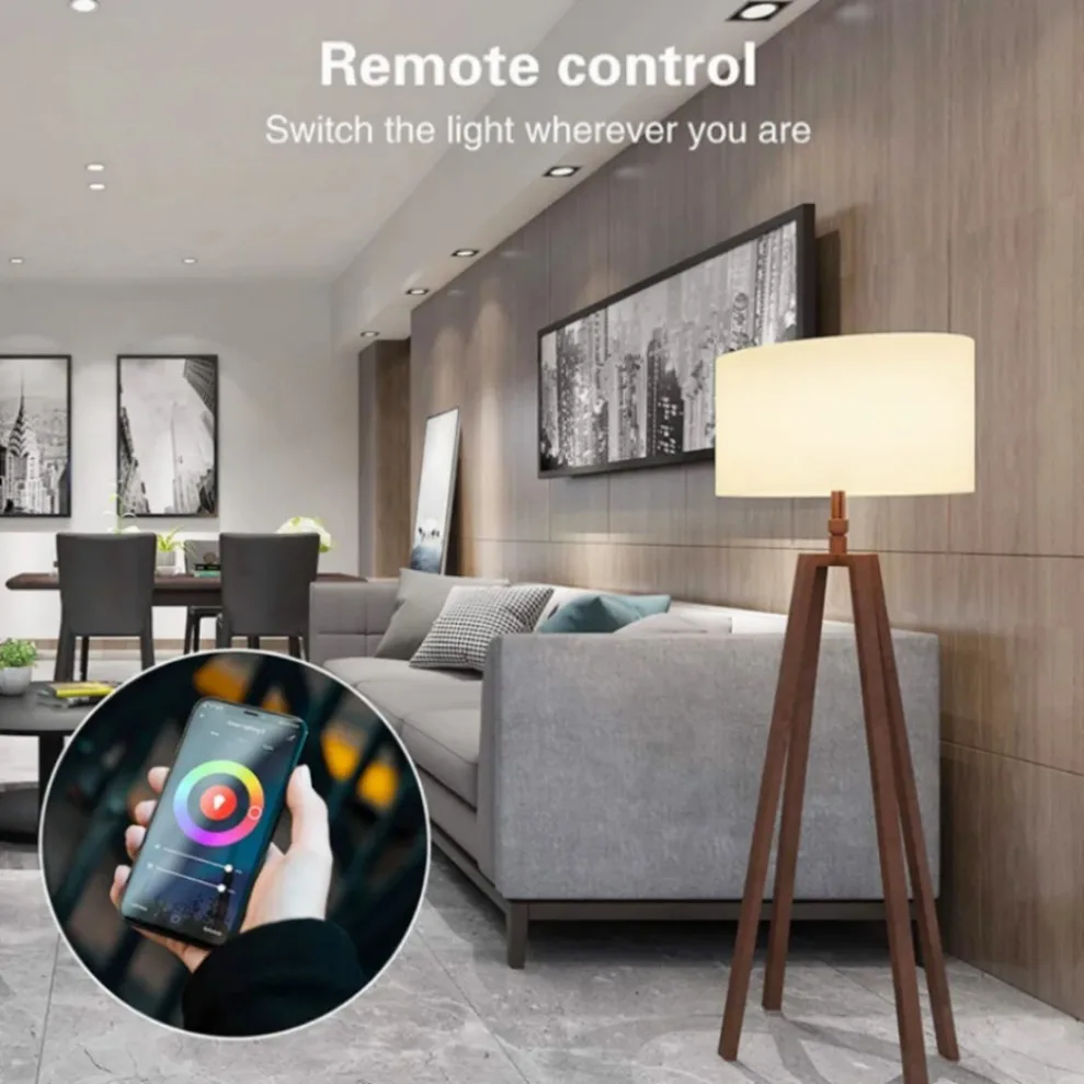 Smart WiFi RGB Lâmpada LED, Regulável, Lâmpada Mágica, Controle de Voz, Funciona com Alexa, Google Home, APP Cozylife, 15W