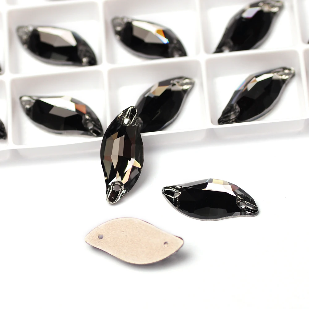 6A Beste Qualität Strass Blattförmige Kristall-Aufnähsteine Kristallglas-Nähperlen für Hochzeits- und Tanzkleider sowie Bekleidungsdesign – Detail 10
