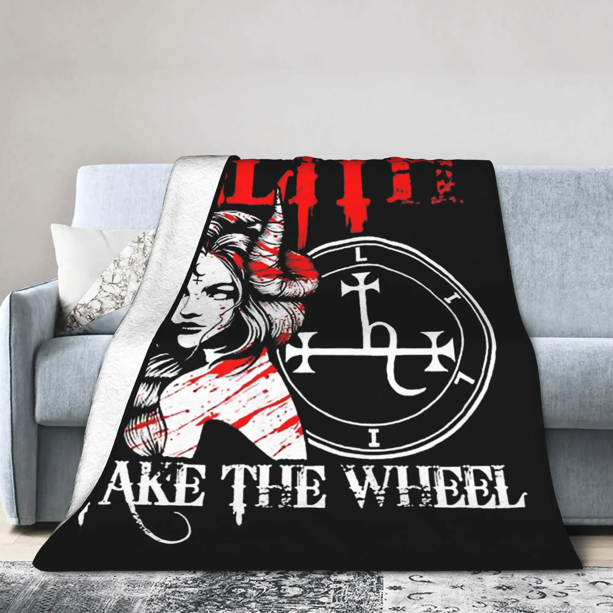 Lilith Take The Wheel Gothic Blanket Mythology Folklore Wool Awesome Breathable Bedding Throw Blankets Couch All Season Office